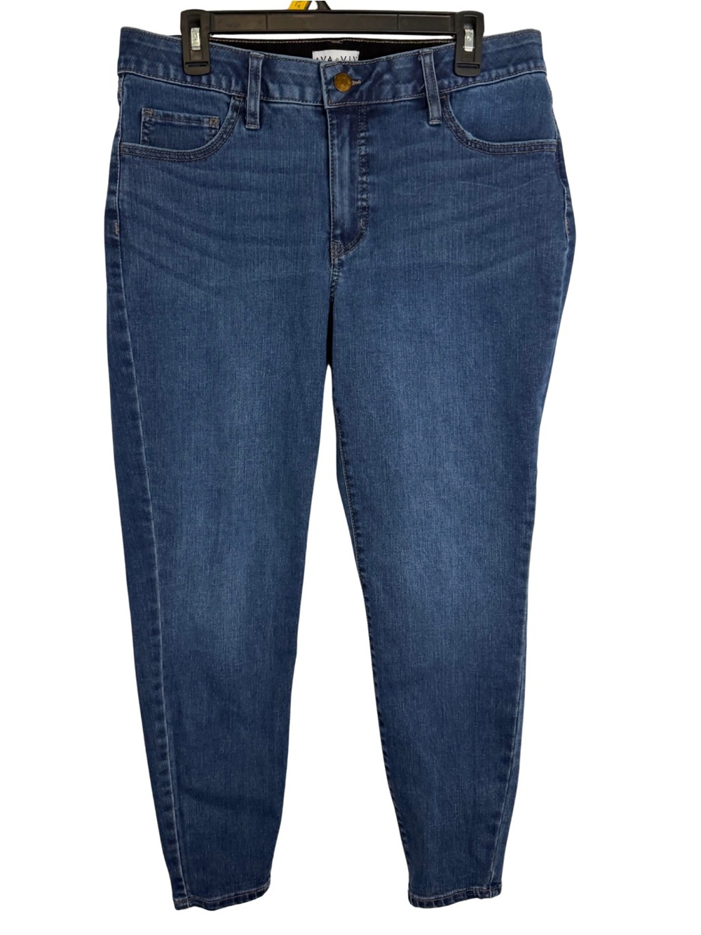 Ava & Viv Blue Mid Rise Skinny Jeans Size 16